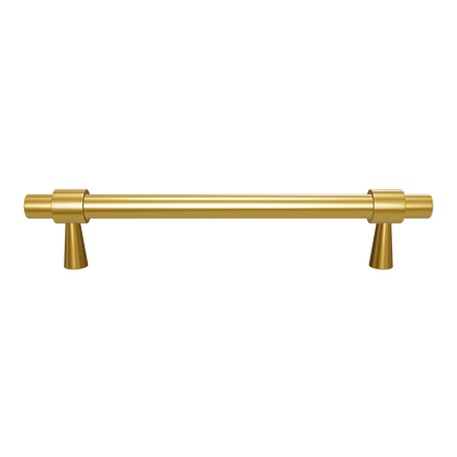 Mantara Seraphine Handle B-0054 is a modern brushed brass handle in gold, ideal for wardrobes, almirahs, and kitchens.