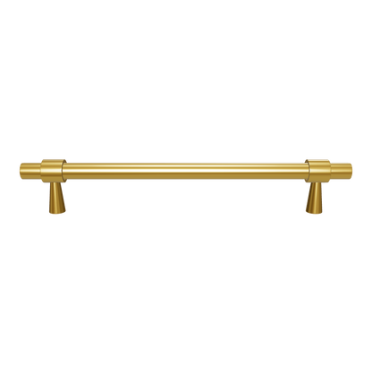 Mantara Seraphine Handle B-0054 is a modern brushed brass handle in gold, ideal for wardrobes, almirahs, and kitchens.