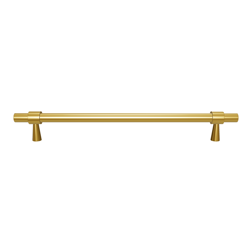 Mantara Seraphine Handle B-0054 is a modern brushed brass handle in gold, ideal for wardrobes, almirahs, and kitchens.