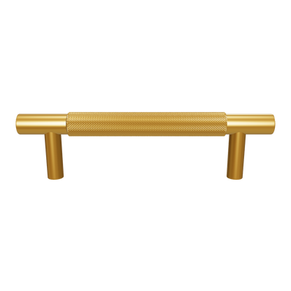 Mantara Pisa Knob B-0060 is a modern brushed brass handle in gold, ideal for wardrobes, cabinets, and main doors.