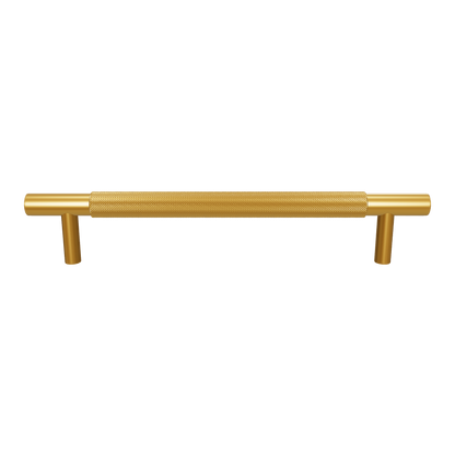 Mantara Pisa Knob B-0060 is a modern brushed brass handle in gold, ideal for wardrobes, cabinets, and main doors.