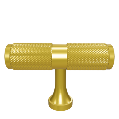 Mantara Pisa Knob B-0060 is a modern brushed brass handle in gold, ideal for wardrobes, cabinets, and main doors.