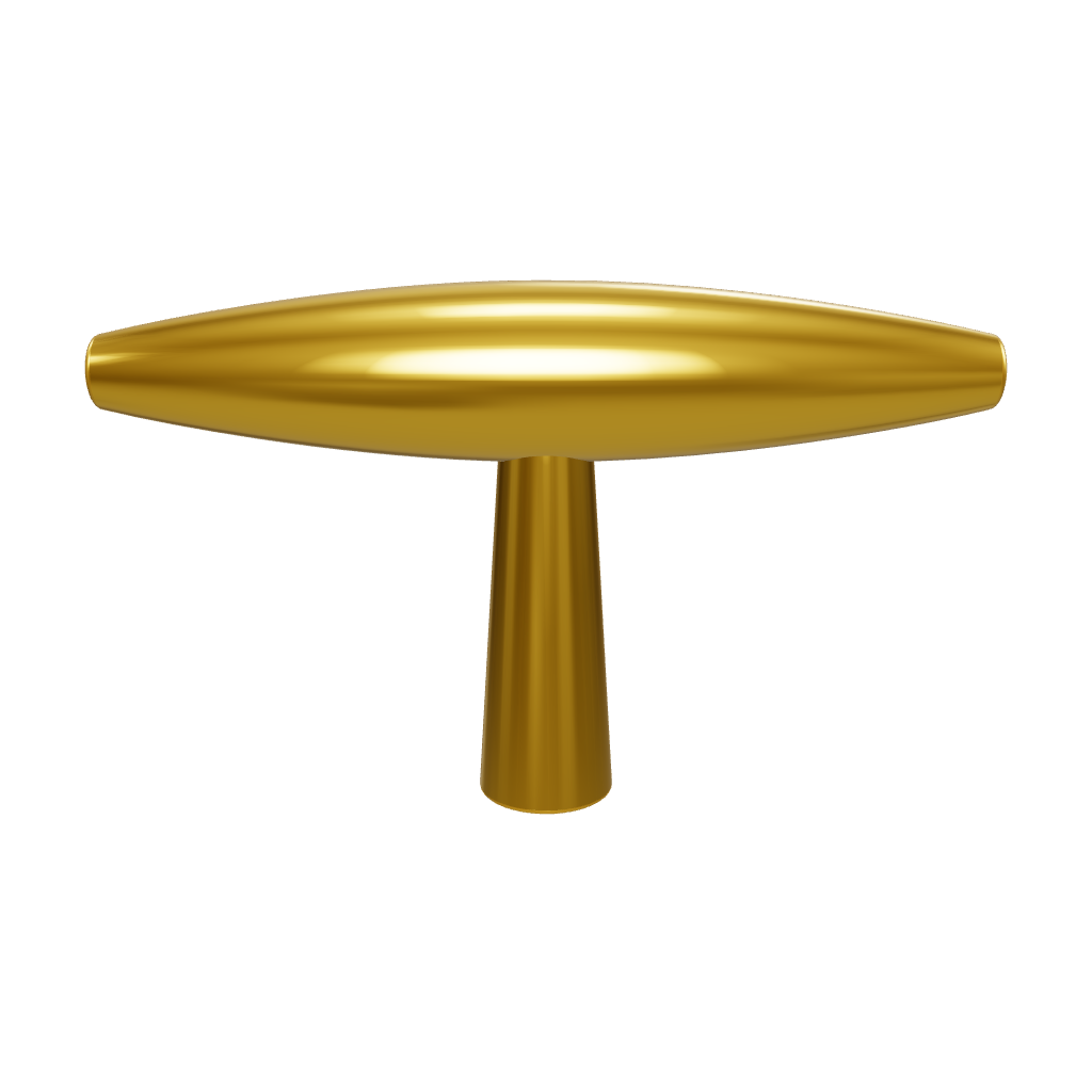 Mantara Gilded T Bar Handle B-0072 is a modern brass handle in brushed gold, ideal for wardrobes, doors, and kitchens.