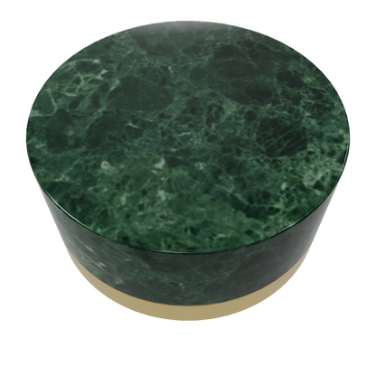 Marble and brass round knob in green finish by Mantara M-0003, Suitable for door knob, cabinet knob, Kitchen, Bathroom knob.