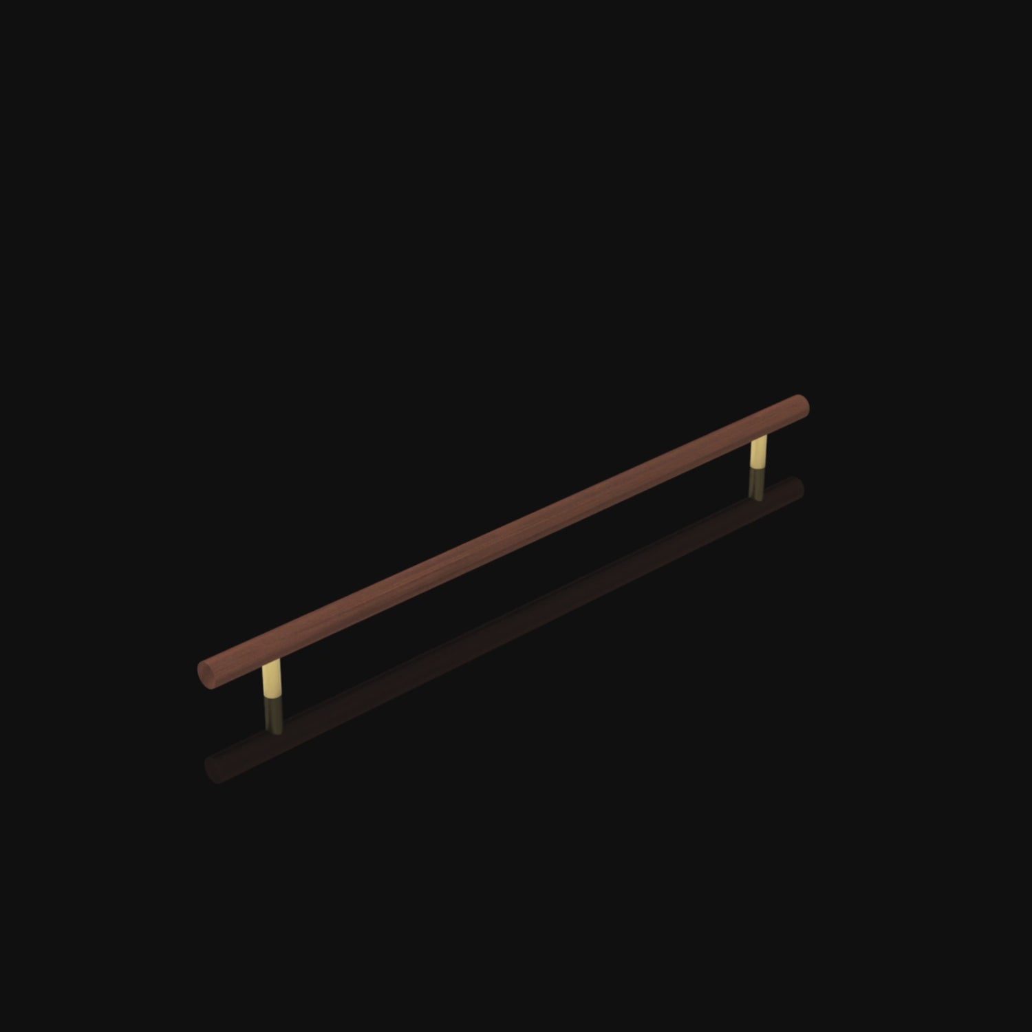 Mantara Tudor Handle W-0007 is a modern brass &amp; walnut handle in brown, ideal for main doors, wardrobes &amp; cabinets.