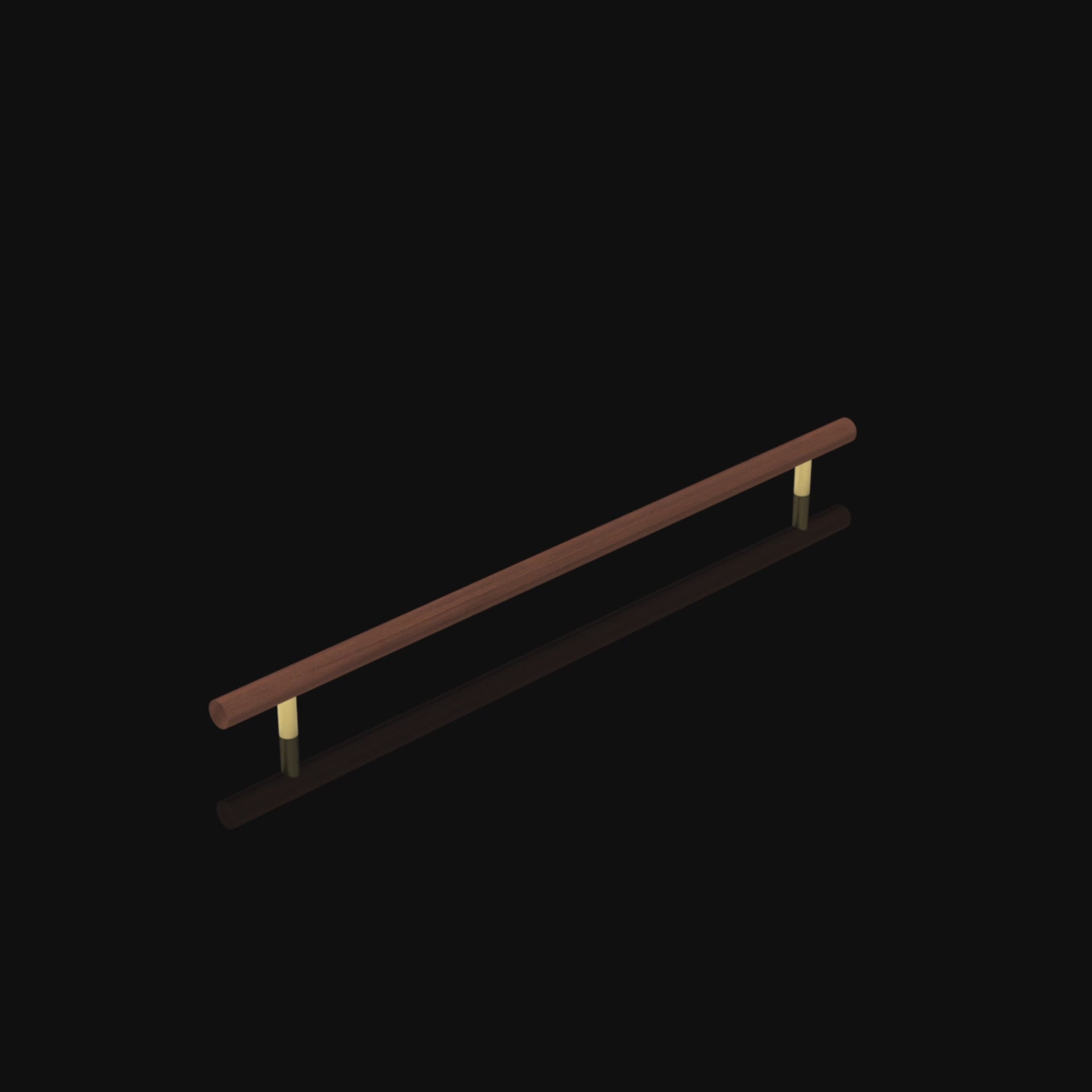 Mantara Tudor Handle W-0007 is a modern brass & walnut handle in brown, ideal for main doors, wardrobes & cabinets.