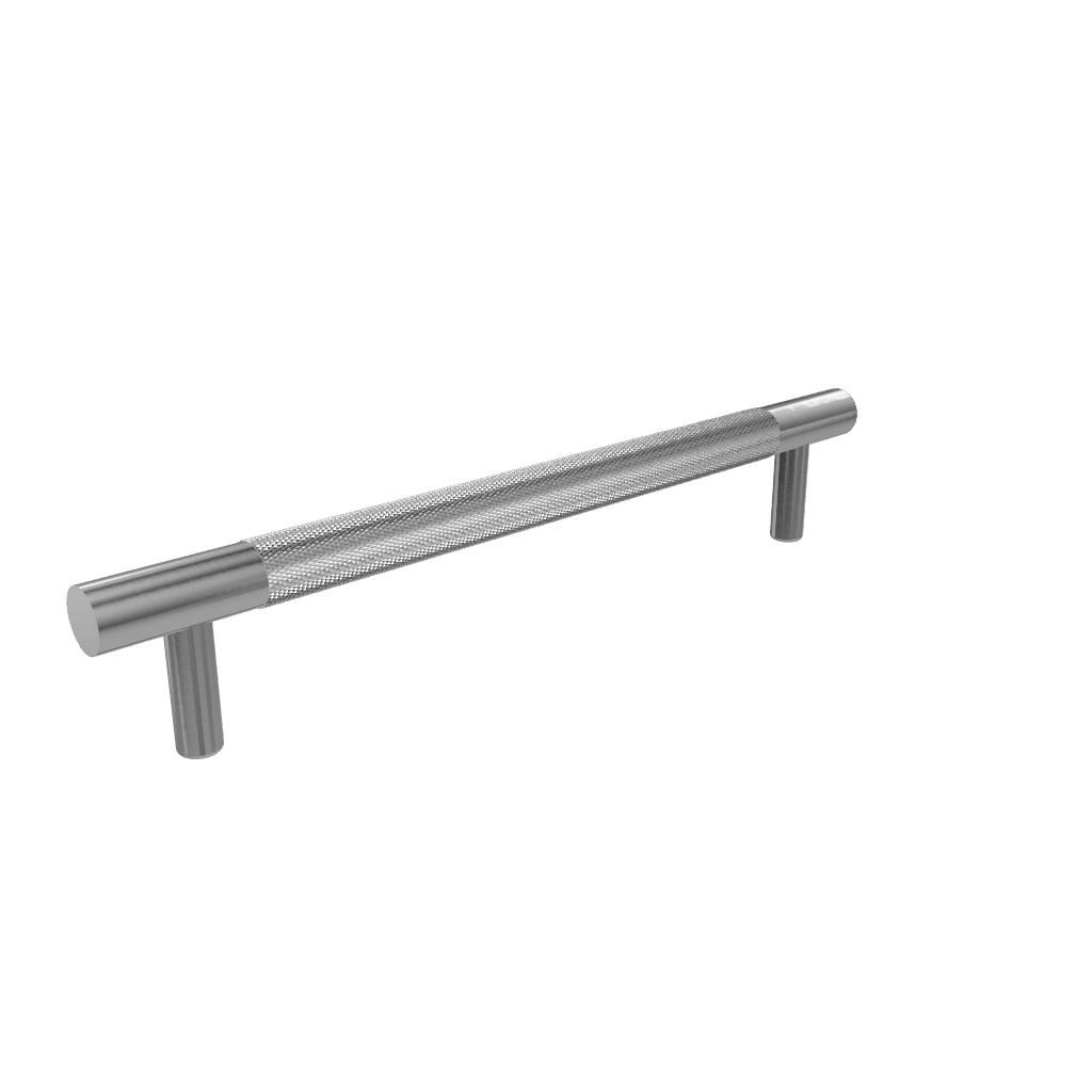 Mantara Enigma Handle B-0061 is a modern brushed brass handle in chrome, ideal for cupboards and drawers.