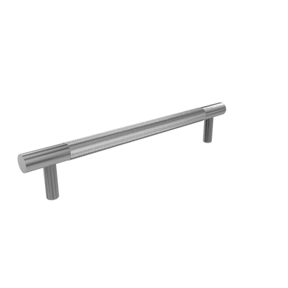 Mantara Enigma Handle B-0061 is a modern brushed brass handle in chrome, ideal for cupboards and drawers.