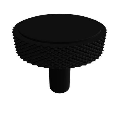 B‑0061 Enigma knob in polished brass, modern style diameter 35 mm  knob thickness and 10 mm stem, suitable for kitchen drawers, cabinets and wardrobes