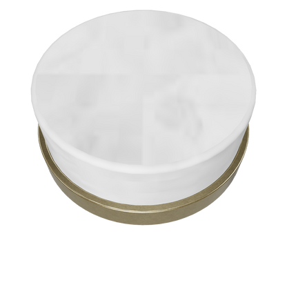 3D Model of the crystal with brass round knob shown all sides of angle 