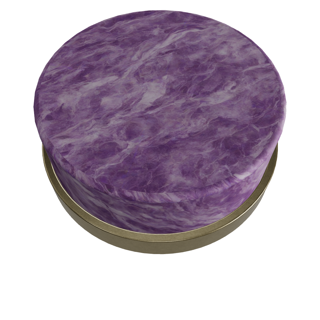 Ceramic round cabinet knob in purple finish by Mantara, model Cloud Knob, Drawer knob with  C-0003.