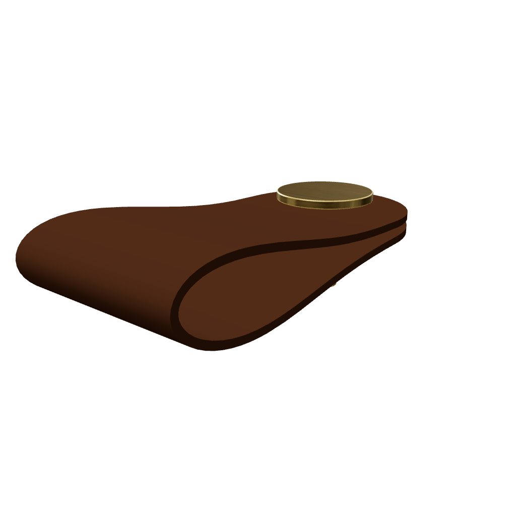 The Mantara L-0001 Maverick Pull Knob is a Nordic leather and brass knob in brown, ideal for kitchens and furniture.
