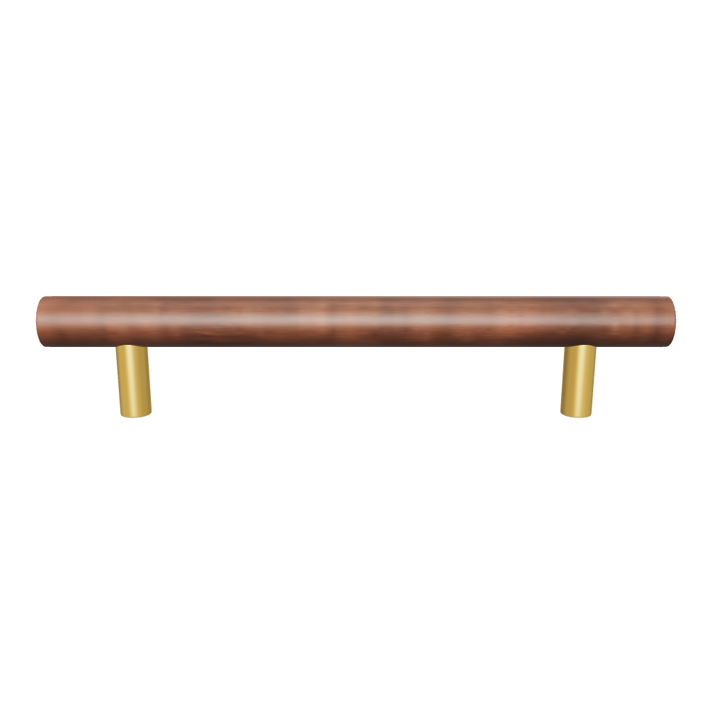 Mantara Tudor Handle W-0007 is a modern brass &amp; walnut handle in brown, ideal for main doors, wardrobes &amp; cabinets.