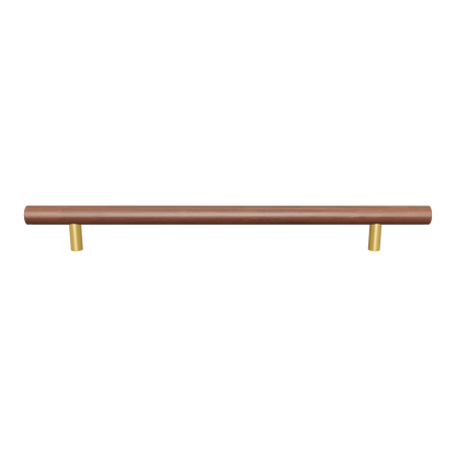 Mantara Tudor Handle W-0007 is a modern brass &amp; walnut handle in brown, ideal for main doors, wardrobes &amp; cabinets.