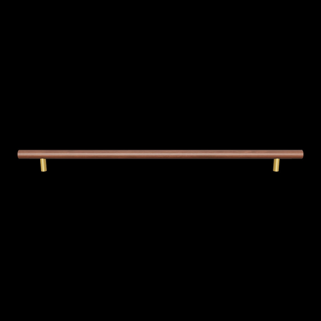 Mantara Tudor Handle W-0007 is a modern brass &amp; walnut handle in brown, ideal for main doors, wardrobes &amp; cabinets.