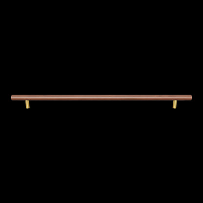 Mantara Tudor Handle W-0007 is a modern brass &amp; walnut handle in brown, ideal for main doors, wardrobes &amp; cabinets.