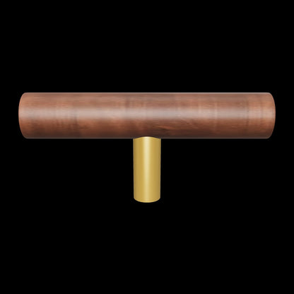 Mantara Tudor Handle W-0007 is a modern brass &amp; walnut handle in brown, ideal for main doors, wardrobes &amp; cabinets.