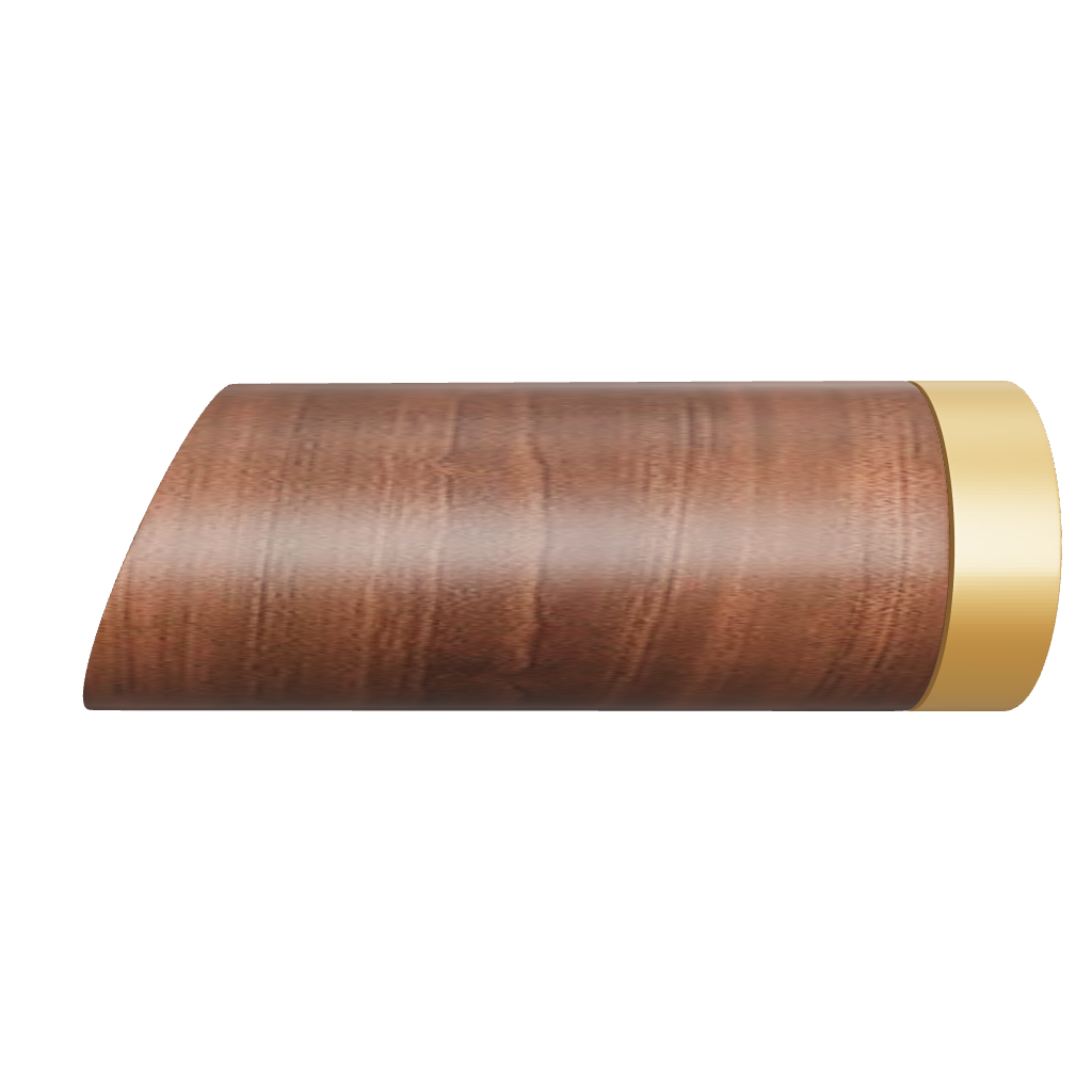 3D Model of wooden and brass shown in all angle in black background
