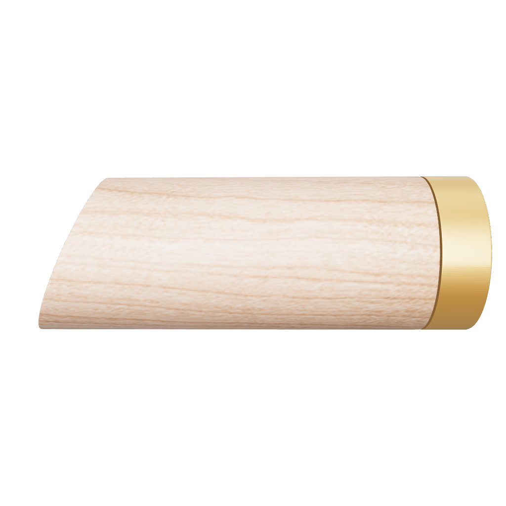 3D Model of wooden and brass shown in all angle in black background
