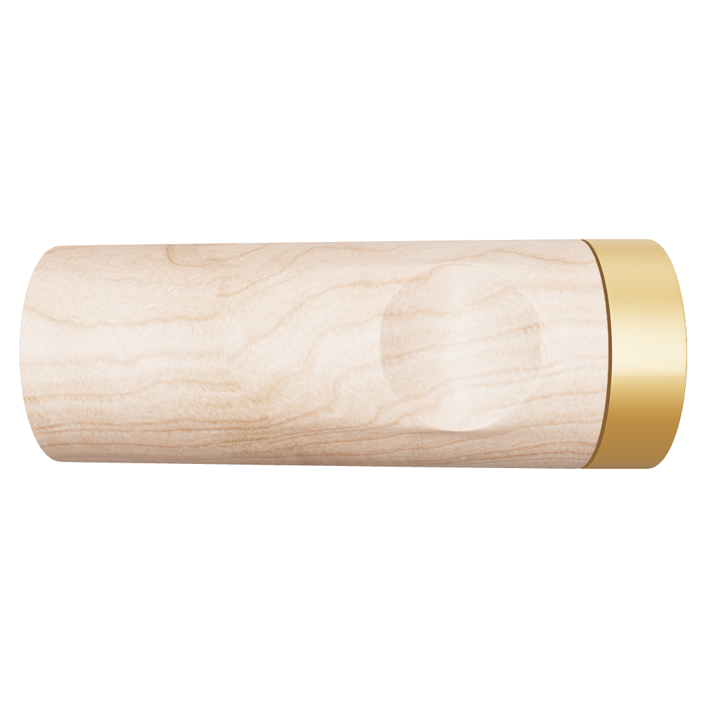 Mantara Flair Hook W-0013 is a natural wood &amp; brass wall hook in beige with polished finish, ideal for all rooms.