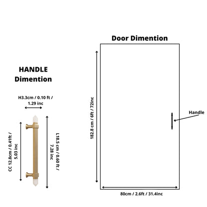 The Mantara C-0015 Quartz Handle is a modern brass and crystal handle in white, ideal for doors, wardrobes, and cabinets.