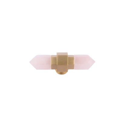 The Mantara C-0015 Quartz Handle is a modern brass and crystal handle in white, ideal for doors, wardrobes, and cabinets.
