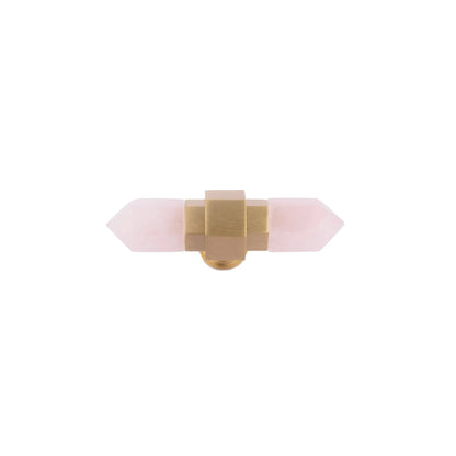 The Mantara C-0015 Quartz Handle is a modern brass and crystal handle in pink, ideal for doors, wardrobes, and cabinets.