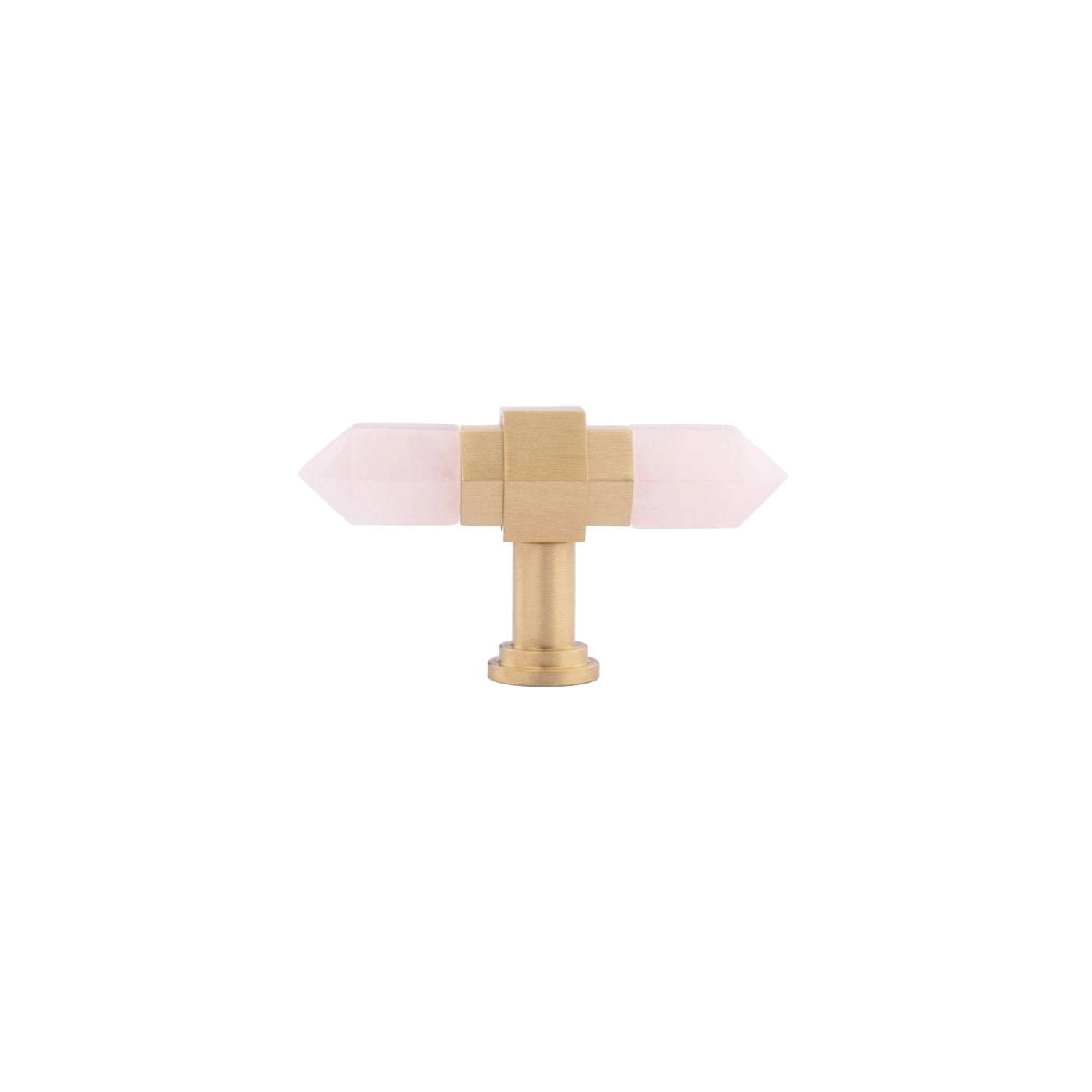 The Mantara C-0015 Quartz Handle is a modern brass and crystal handle in white, ideal for doors, wardrobes, and cabinets.