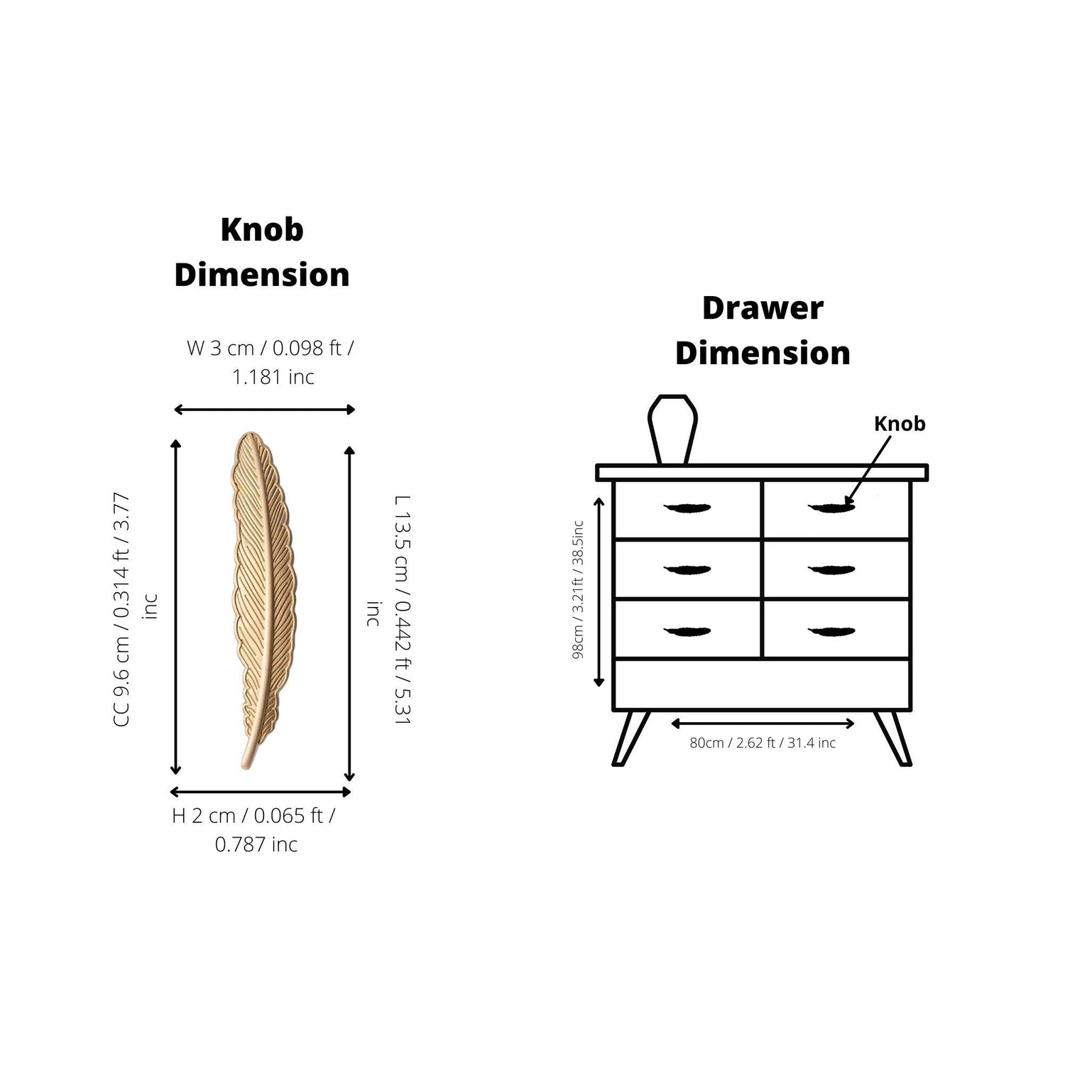 Quill handle B-0008, brass gold, L135mm CC96mm, brushed finish, left &amp; right, for doors &amp; drawers by Mantara