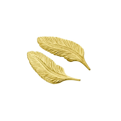 The Mantara B-0008 Quill Knob is a modern solid brass knob in brushed gold, available in left &amp; right designs for wardrobes, doors, and cabinets.
