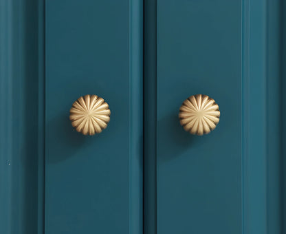 Mantara Radial Knob B-0076 is a modern brass knob in gold with brushed finish, ideal for wardrobes, doors &amp; cabinets.
