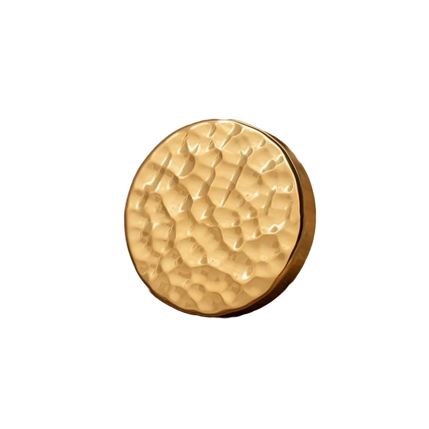 The Radiant Bloom Knob by Mantara B-0109 is a brushed brass round knob in gold, ideal for drawers, cabinets, and kitchens.