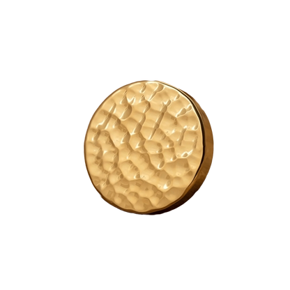 The Radiant Bloom Knob by Mantara B-0109 is a brushed brass round knob in gold, ideal for drawers, cabinets, and kitchens.