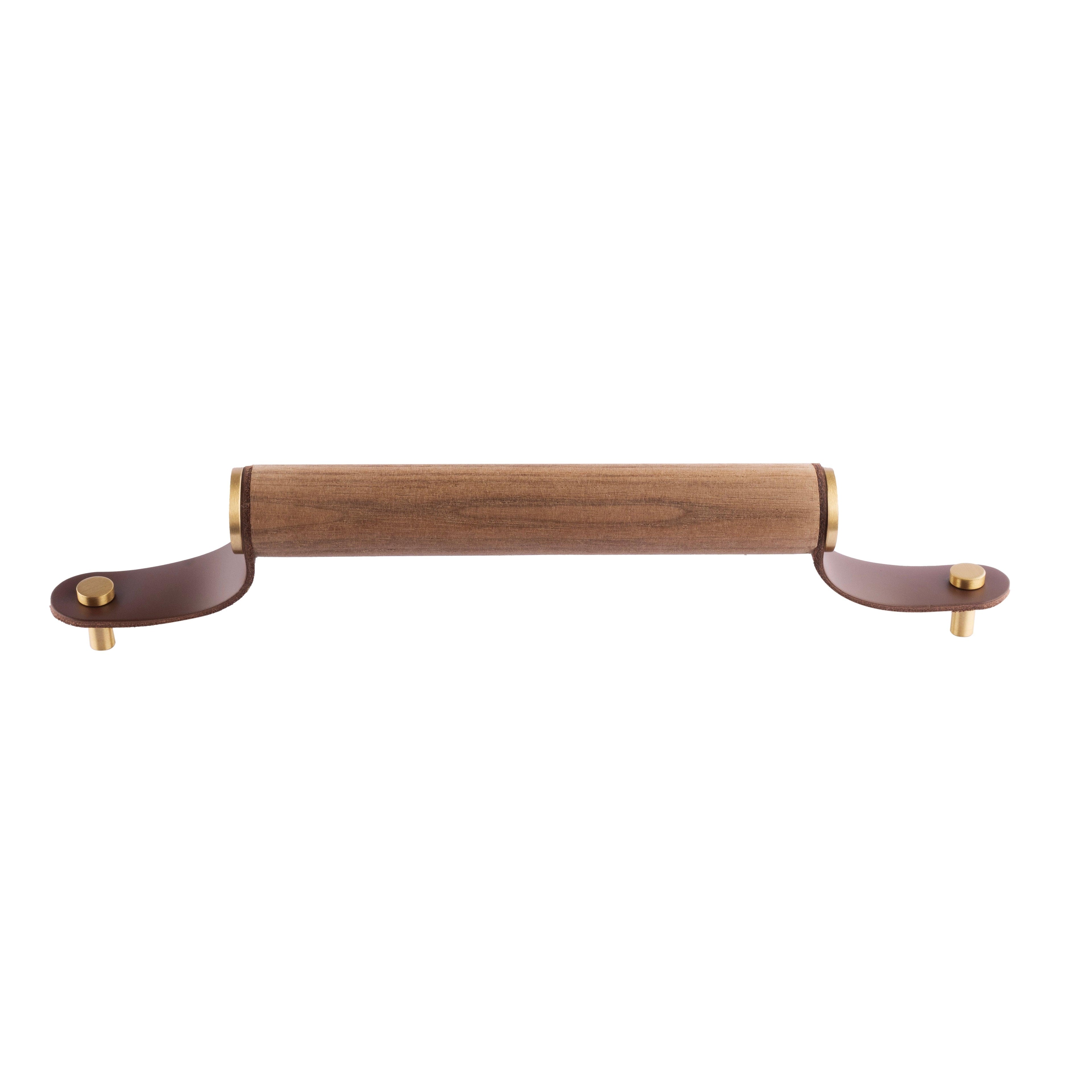 Ranch Handle Handles 120mm / Brown / Leather+Wood - M A N T A R A