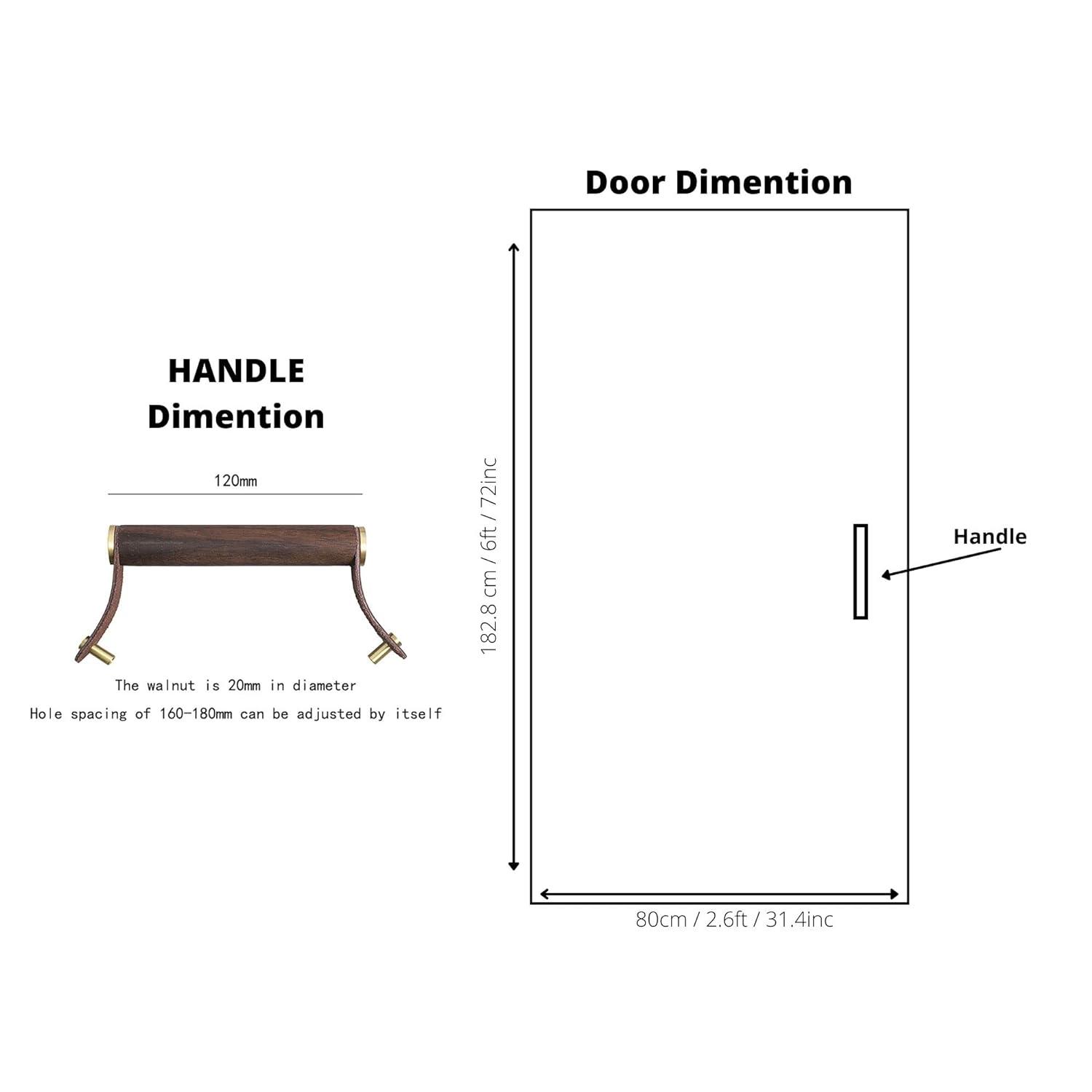 Ranch Handle Handles 120mm / Brown / Leather+Wood - M A N T A R A