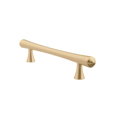 B‑0068 Raphael modern brass pull handle in brushed gold, available in 50 mm, 115 mm, 170 mm &amp; 188 mm lengths, ideal for kitchen cabinets, drawers, wardrobes and bedroom furniture by Mantara.