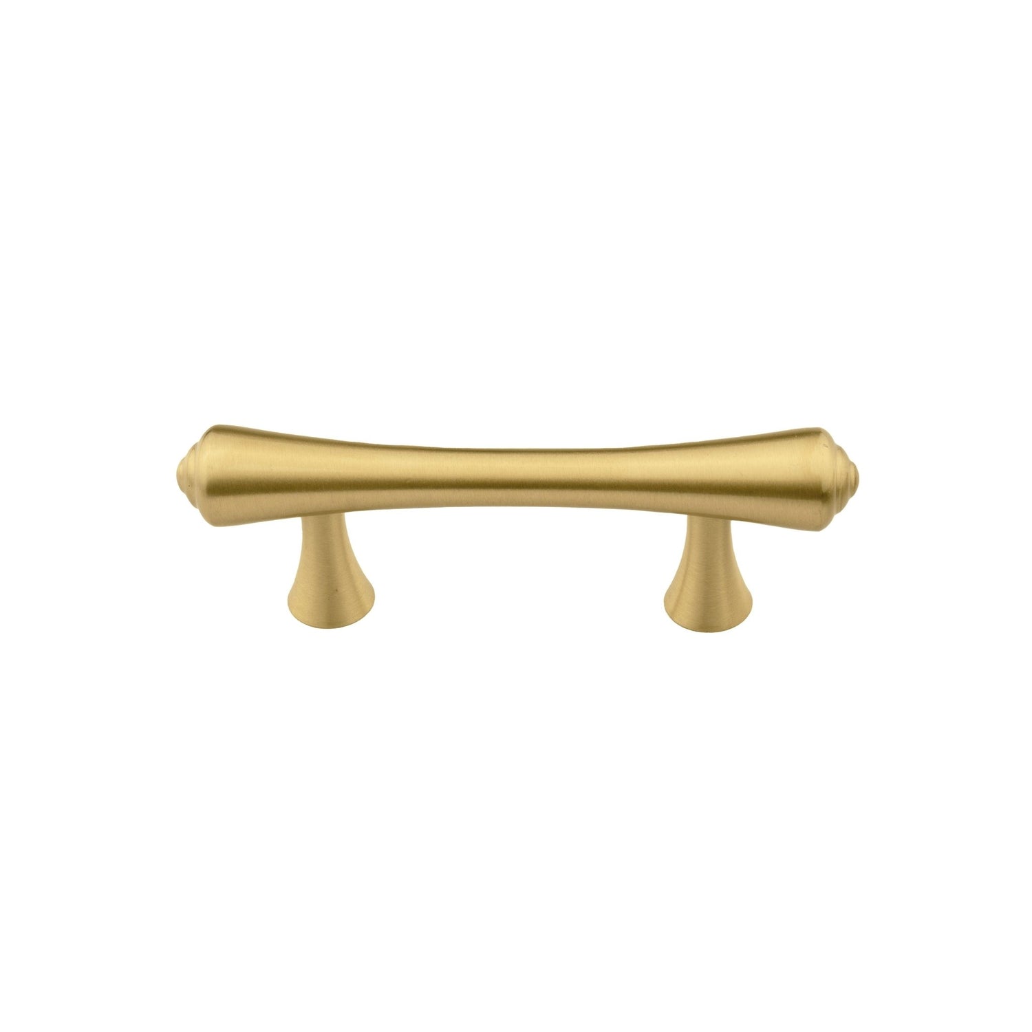 B‑0068 Raphael modern brass pull handle in brushed gold, available in 50 mm, 115 mm, 170 mm &amp; 188 mm lengths, ideal for kitchen cabinets, drawers, wardrobes and bedroom furniture by Mantara.