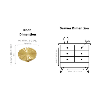 Rasya Knob Knob 38mm / Gold / Brass - M A N T A R A