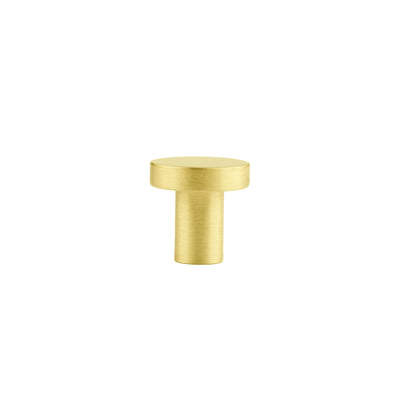 Regal knob B-0004,  gold brass, Dia25mm H20mm, brushed finish, for wardrobes &amp; kitchens by Mantara