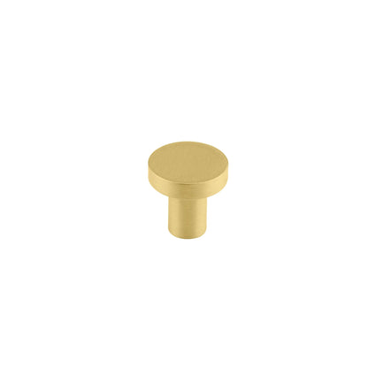 Regal knob B-0004,  gold brass, Dia25mm H20mm, brushed finish, for wardrobes &amp; kitchens by Mantara