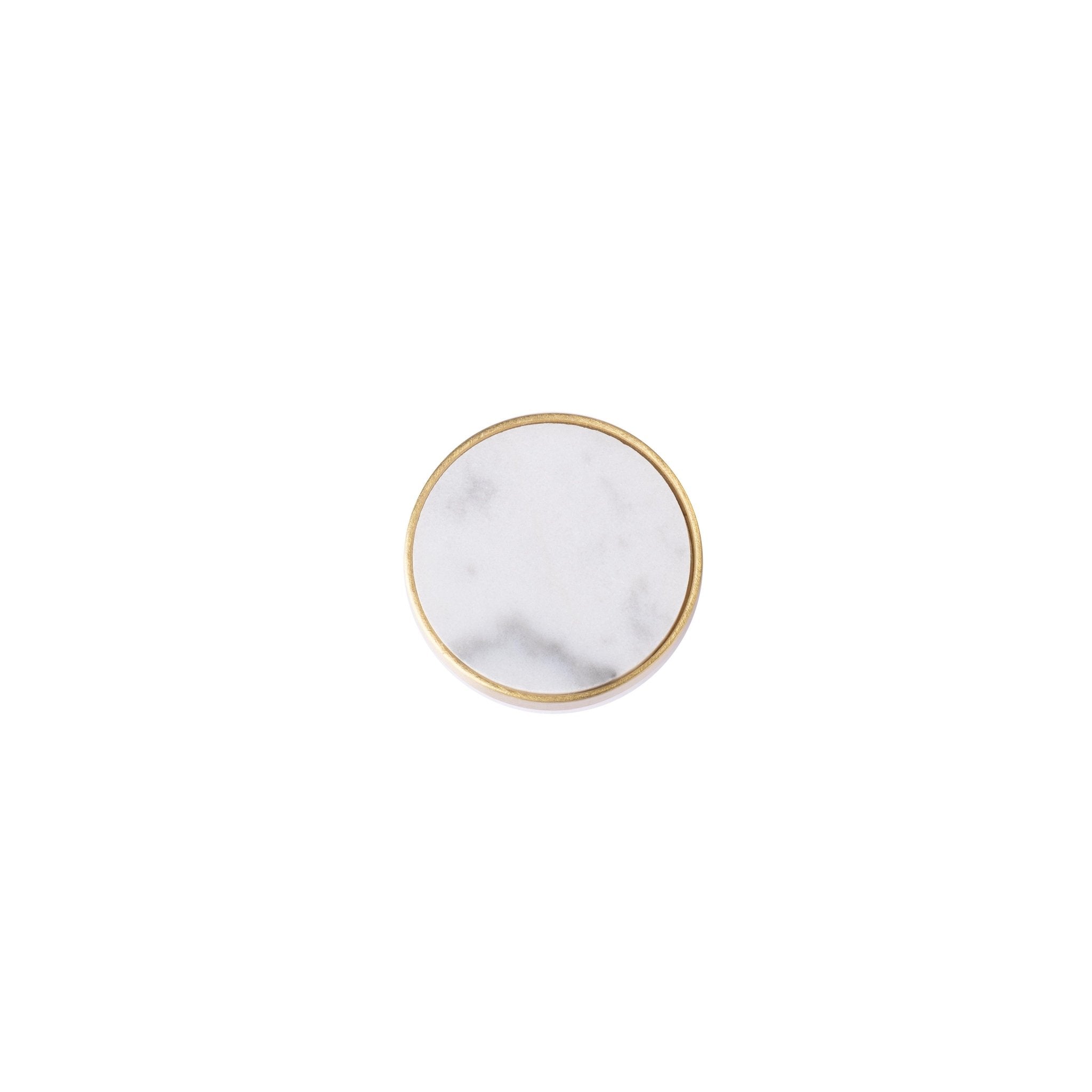 Regal Pearl knob B-0005, white shell brass, Dia27mm H20mm, polished finish, for cabinets &amp; drawers by Mantara