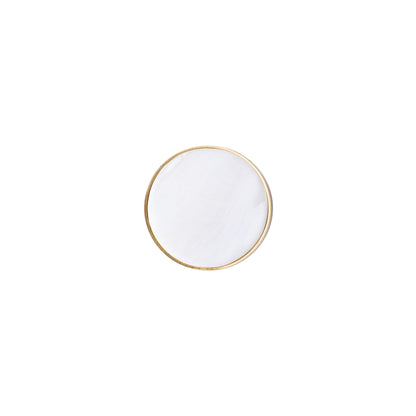 Regal Pearl knob B-0005, white shell brass, Dia37mm H25mm, polished finish, for furniture &amp; bathrooms by Mantara