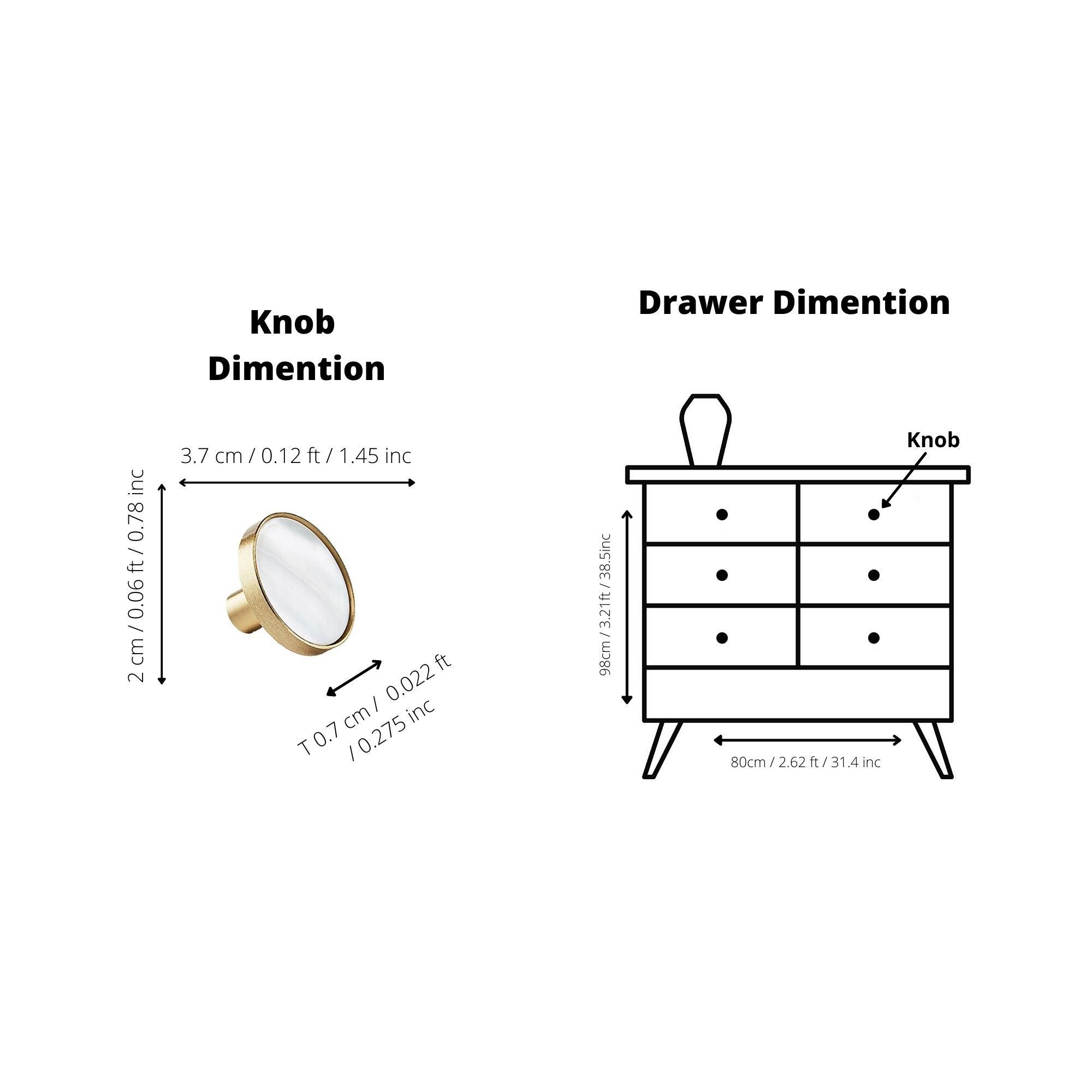 Regal Pearl knob B-0005, white shell brass, Dia37mm H25mm, polished finish, for furniture &amp; bathrooms by Mantara