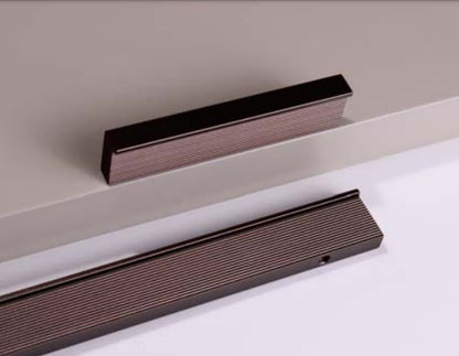 Rhea handle AL-0005, grey aluminum, L80mm CC64mm, brushed finish, for kitchen drawers &amp; cabinets by Mantara