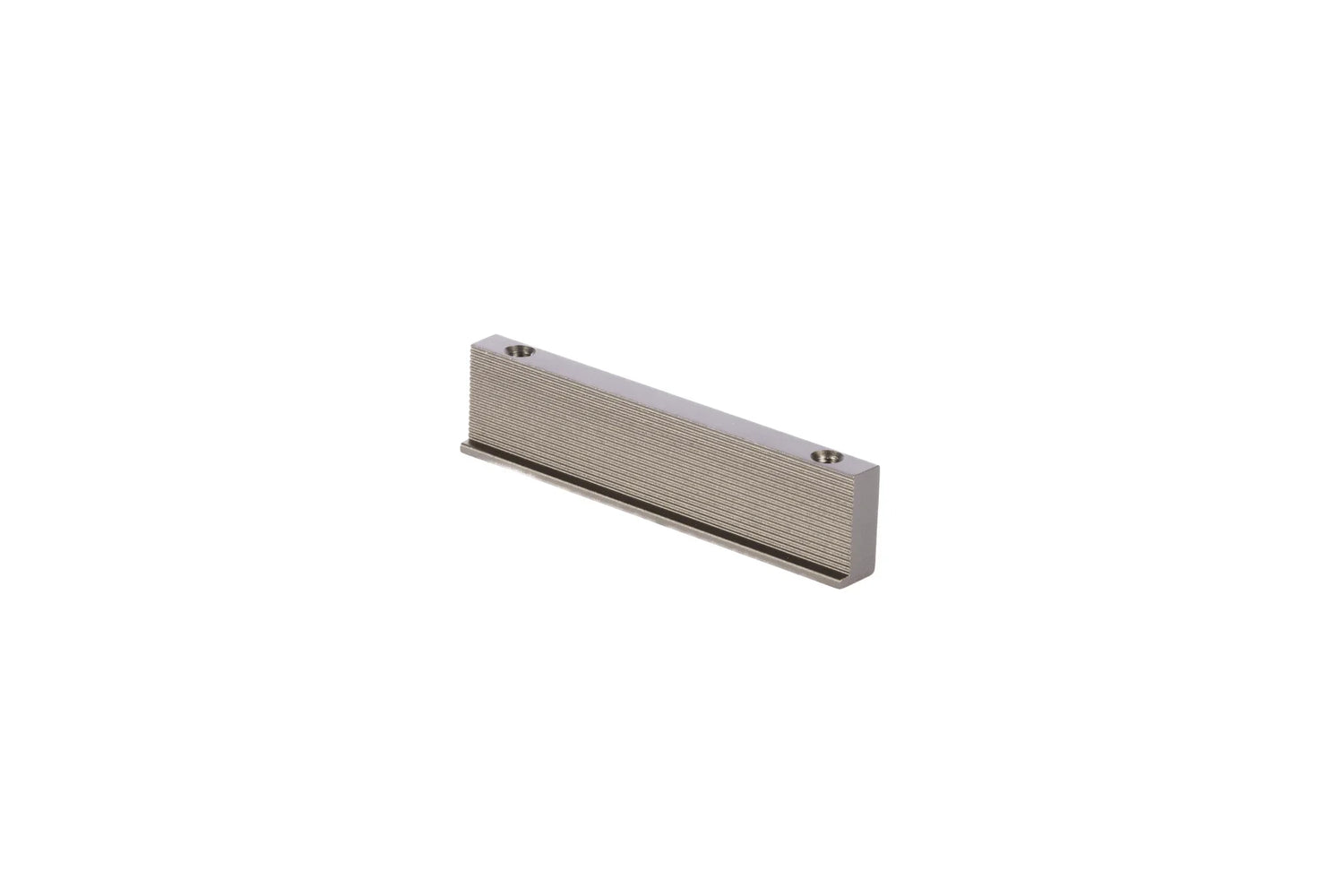The Mantara AL-0005 Rhea Handle is a modern grey aluminum handle with a brushed finish, perfect for kitchens and cabinets.