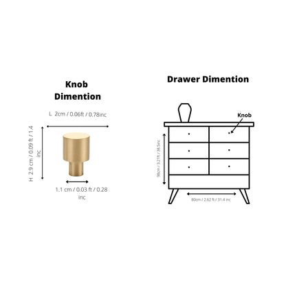 Salden knob B-0003, gold brass, Dia20mm, brushed finish, for kitchen drawers &amp; wardrobes by Mantara