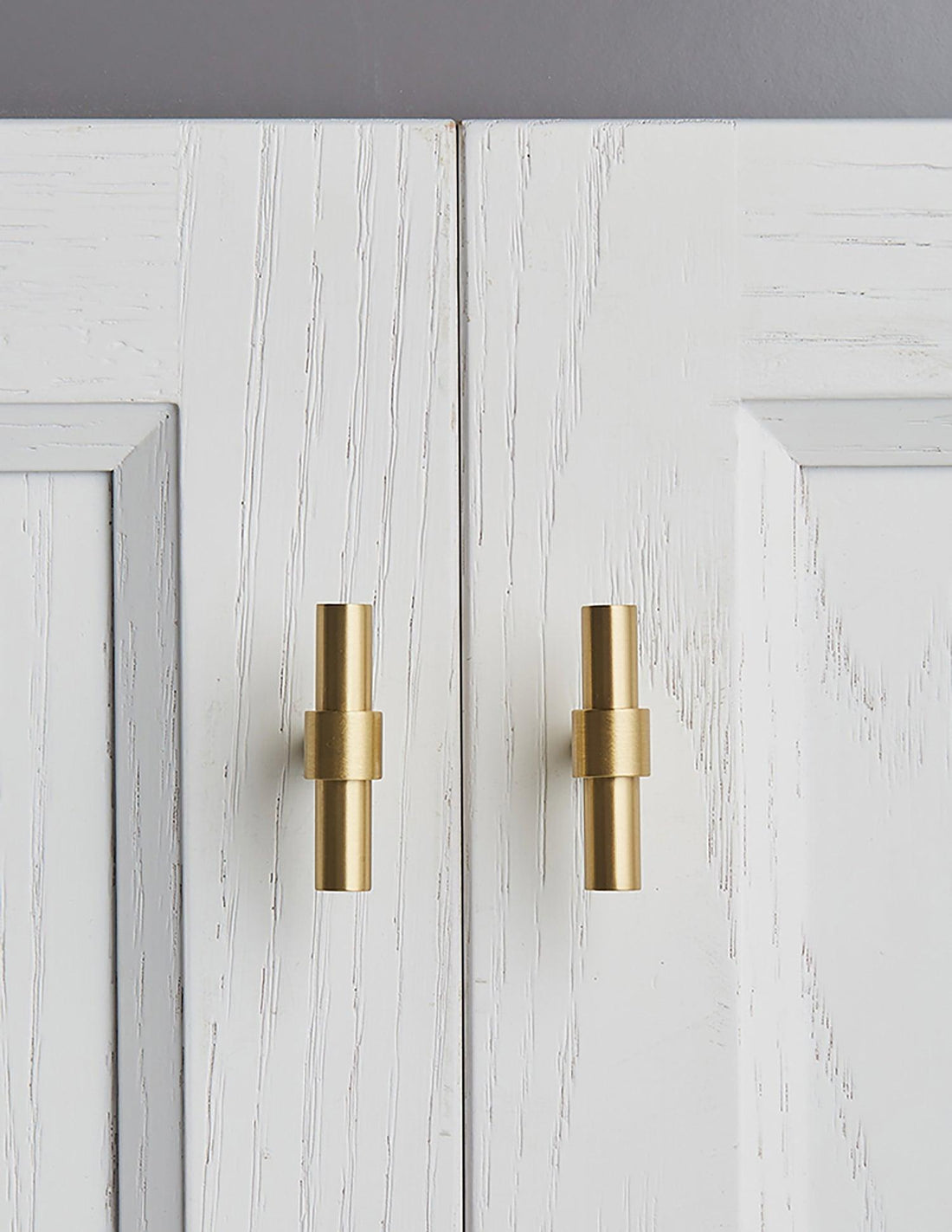 B-0054 Seraphine solid brass cabinet pull handle, brushed gold, sizes 50mm, 128mm, 165mm, 200mm, 230mm &amp; 265mm, for kitchen drawers &amp; wardrobes by Mantara.