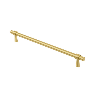 B-0054 Seraphine solid brass cabinet pull handle, brushed gold, sizes 50mm, 128mm, 165mm, 200mm, 230mm &amp; 265mm, for kitchen drawers &amp; wardrobes by Mantara.