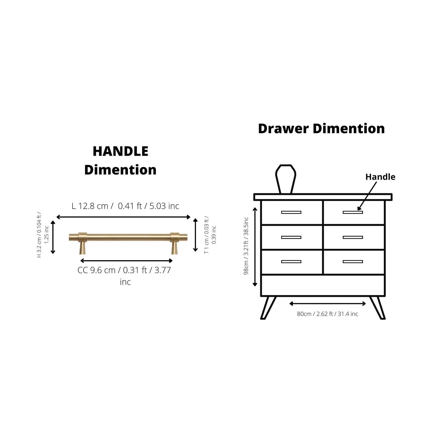 B-0054 Seraphine solid brass cabinet pull handle, brushed gold, sizes 50mm, 128mm, 165mm, 200mm, 230mm &amp; 265mm, for kitchen drawers &amp; wardrobes by Mantara.