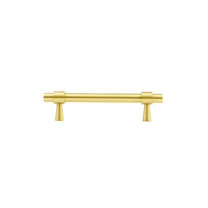 B-0054 Seraphine solid brass cabinet pull handle, brushed gold, sizes 50mm, 128mm, 165mm, 200mm, 230mm &amp; 265mm, for kitchen drawers &amp; wardrobes by Mantara.